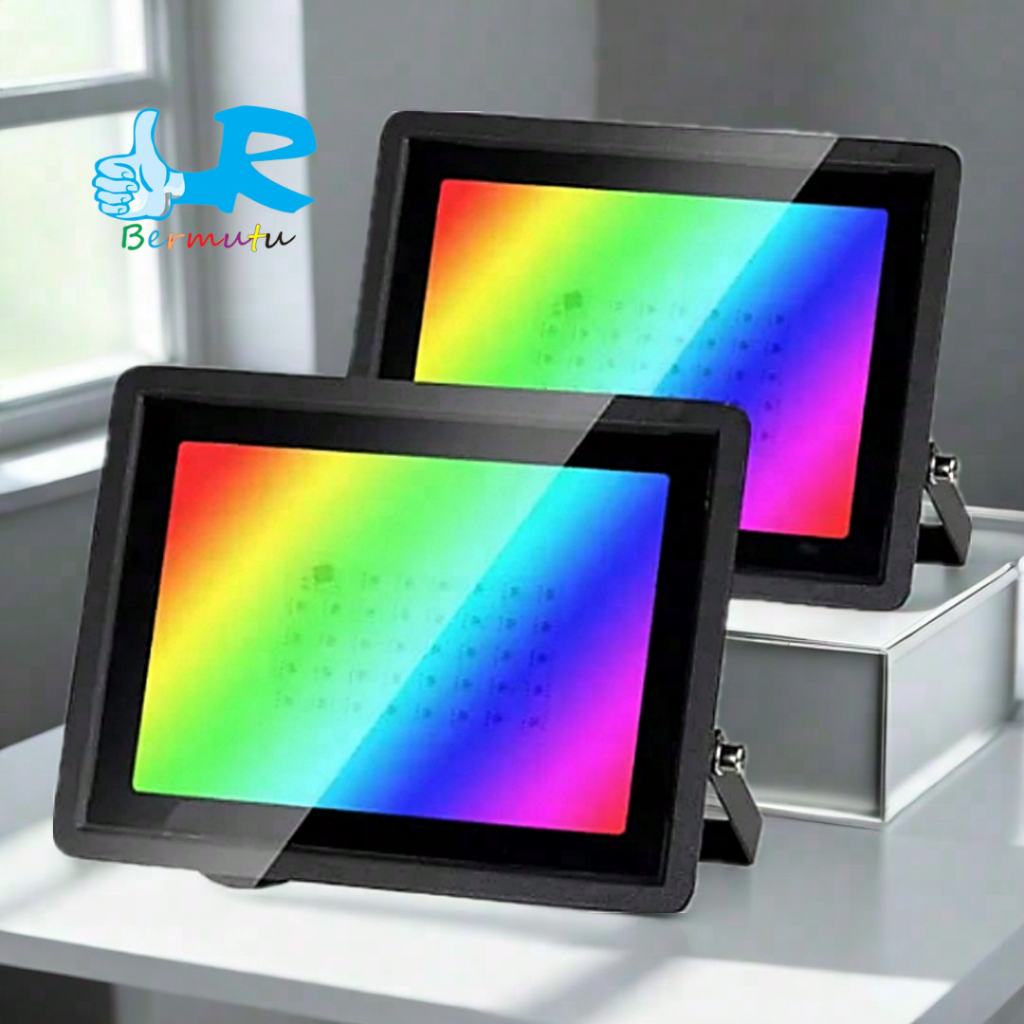 Lampu Sorot RGB 100 Watt SMD Lampu Tembak LED 50 Watt Putih Warna Warni 10 Watt Outdoor Taman