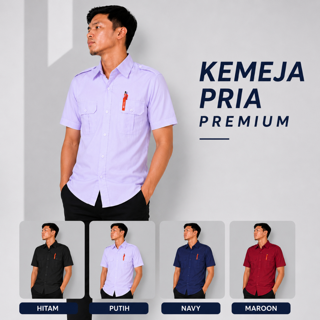 Kemeja PDH pria lengan pendek / Kemeja PDL / Seragam Putih PNS / kemeja kerja pria / kemeja outdoor