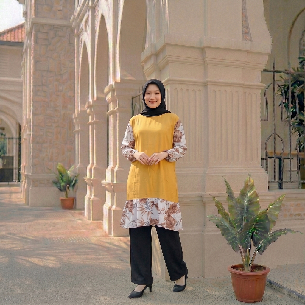 KIRANA Nature Lessy Tunik Jumbo Pakaian Muslim Wanita Bahan Rayon viscose