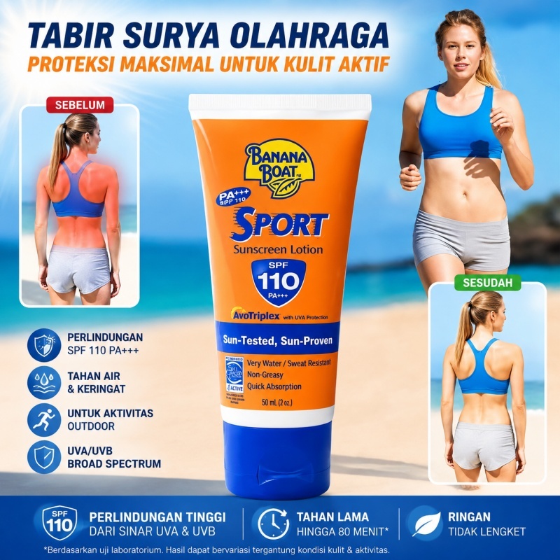 *BPOM*Banana Boat Sunscreen / Banana Boat SPF 110 / Banana Boat Sport Sunscreen SPF 110 PA++++ 90ML 