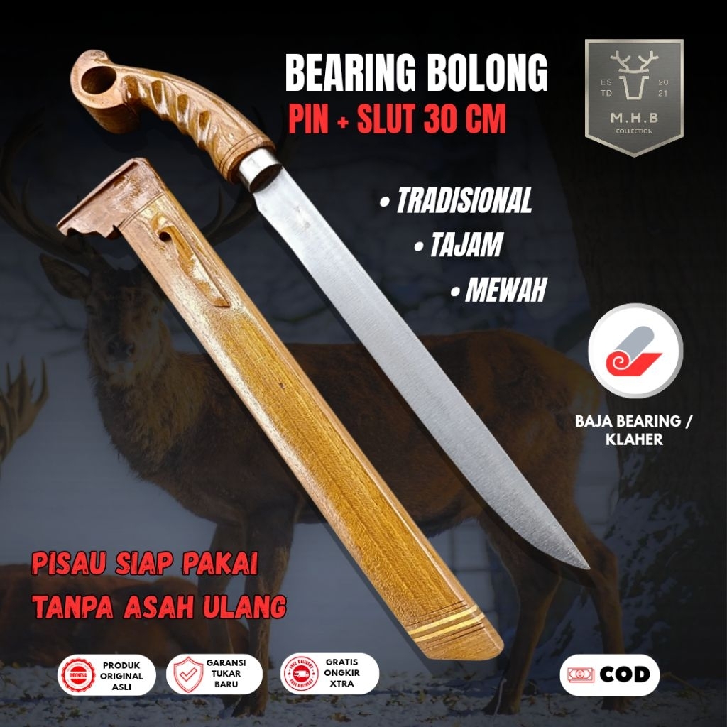 MHB | Pisau Sembelih Baja Bearing Klaher - Pisau Sembelih Bolongan Pb 30cm