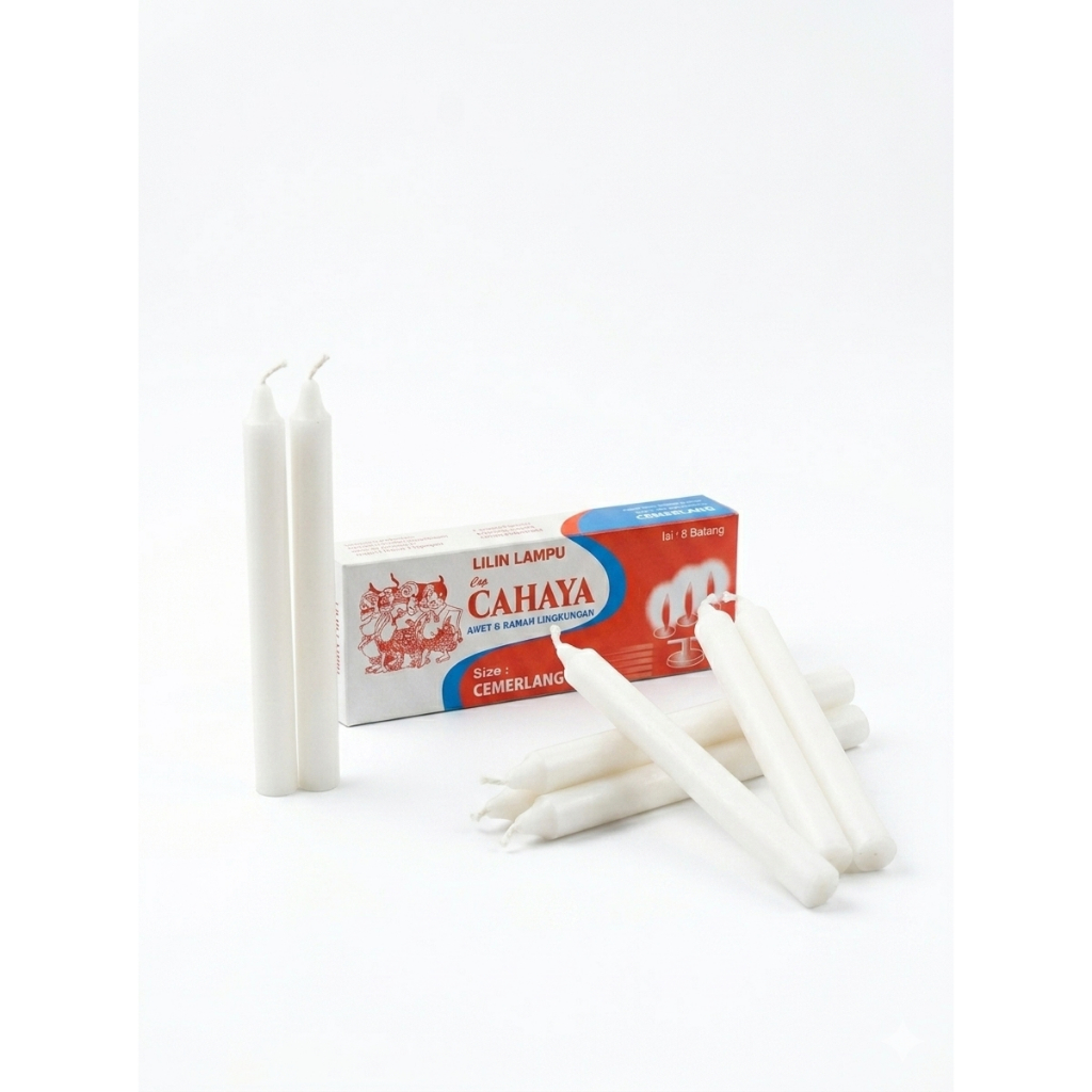 Isi 8 Batang, Lilin Natal Blok Mati Lampu Cap CAHAYA