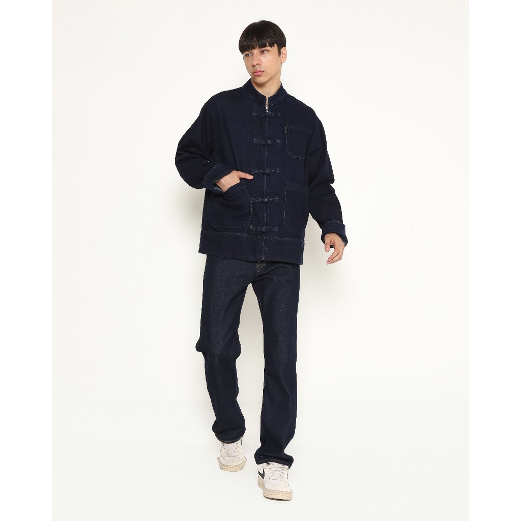KENT&CREW Denim Cheongsam CNY Biru Pria - C-EBBG06-M9
