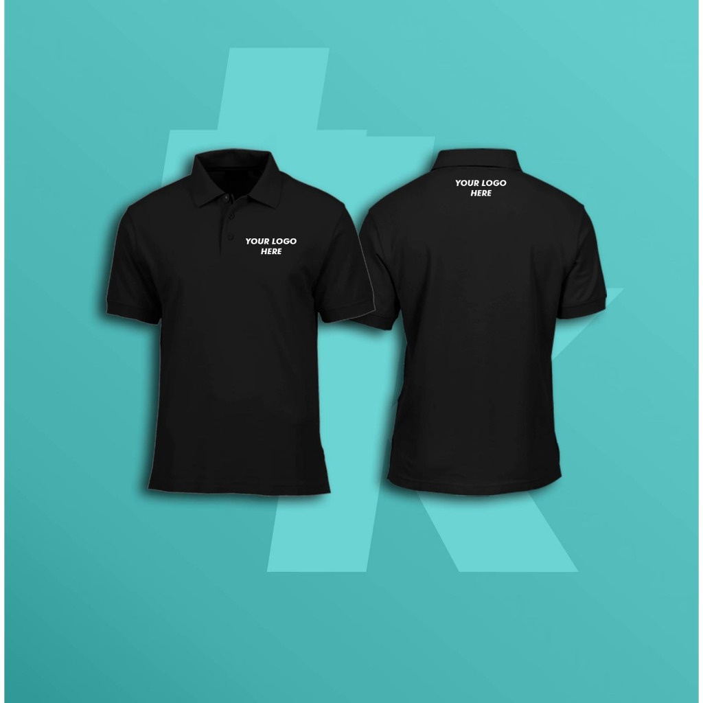 Kaos Polo Shirt Tshirt Baju Kerah Distro Hitam SATU banyak warna sablon bordir LOGO TULiSAN GAMBAR N