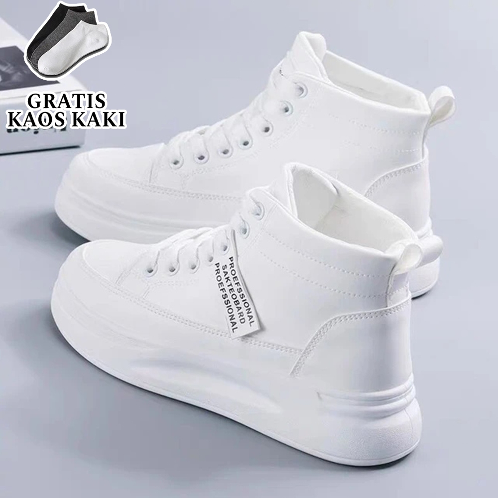 hi.bags  Sepatu Sneakers BOT LISA Wanita Sepatu Kasual Tinggi Wanita Tanpa Hak Casual Shoes Karet pu