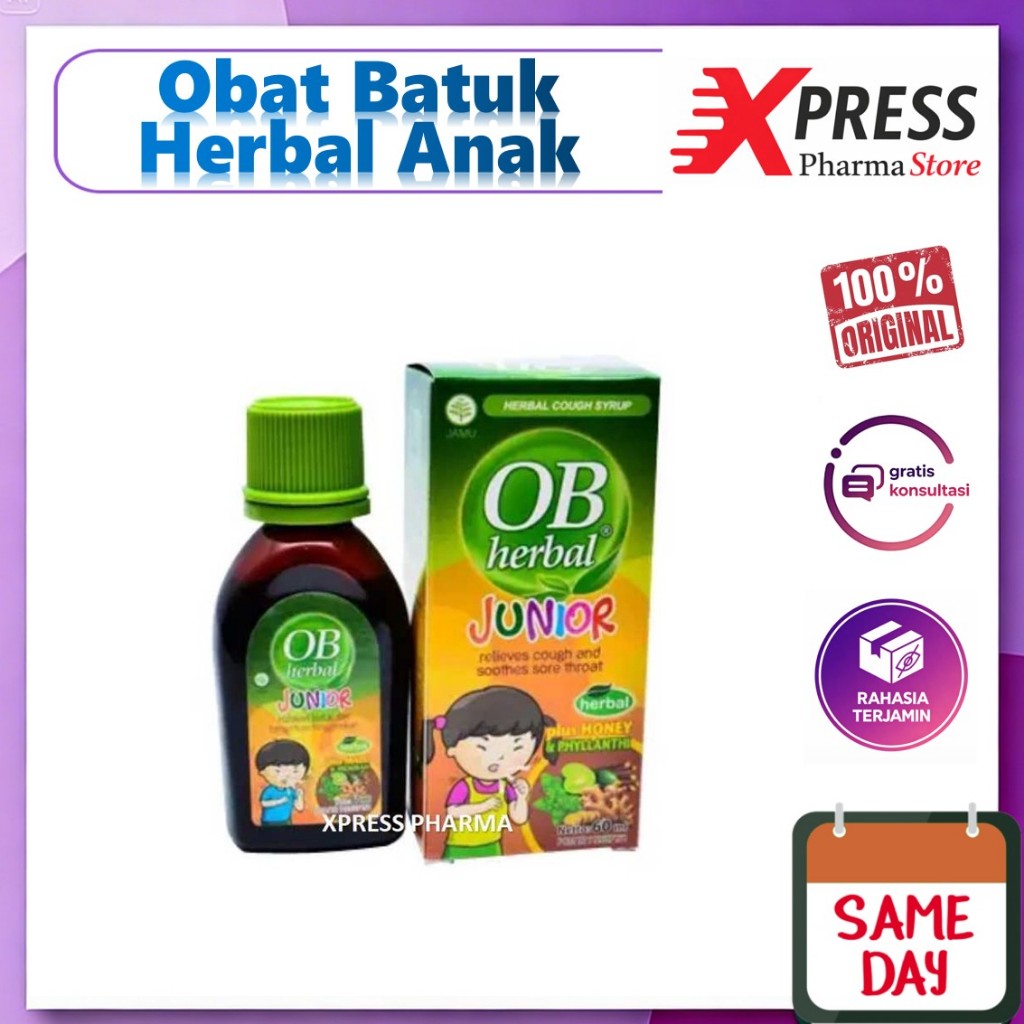 XPRESS  OB Herbal Junior 30 ml dan 60 ml Obat Batuk Herbal Anak OBH Anak OBHerbal