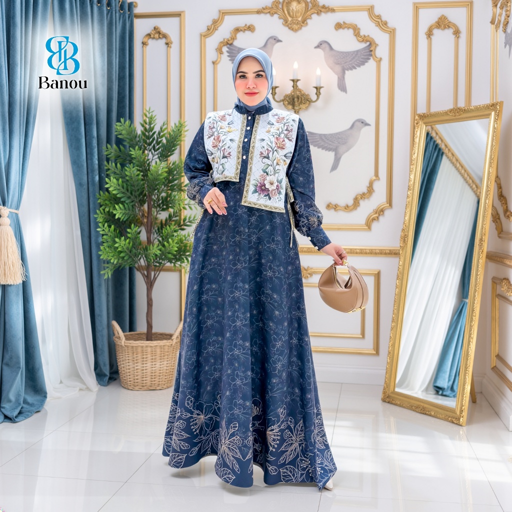 Aludra Vest Dress by Ayjora - Gamis Premium Eksklusif Model Rompi Unik