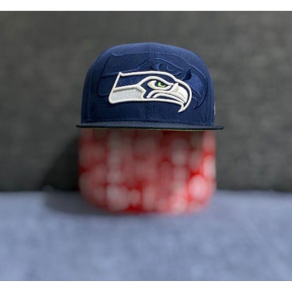 Topi New Era 59FIFTY Seattle Seahawks NFL Official On-Field Cap BIG LOGO Original Second Size Besar
