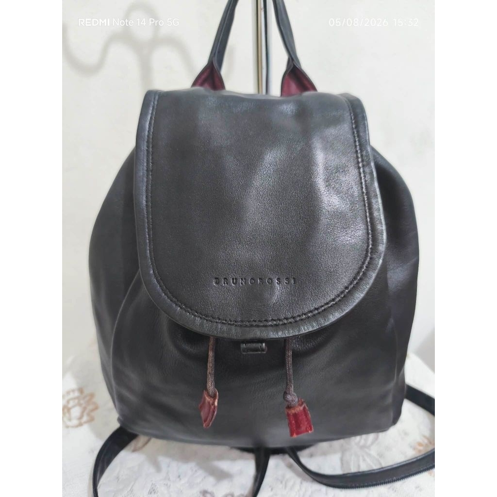 TAS RANSEL WANITA BRUNOROSSI KULIT ASLI SMALL SECOND