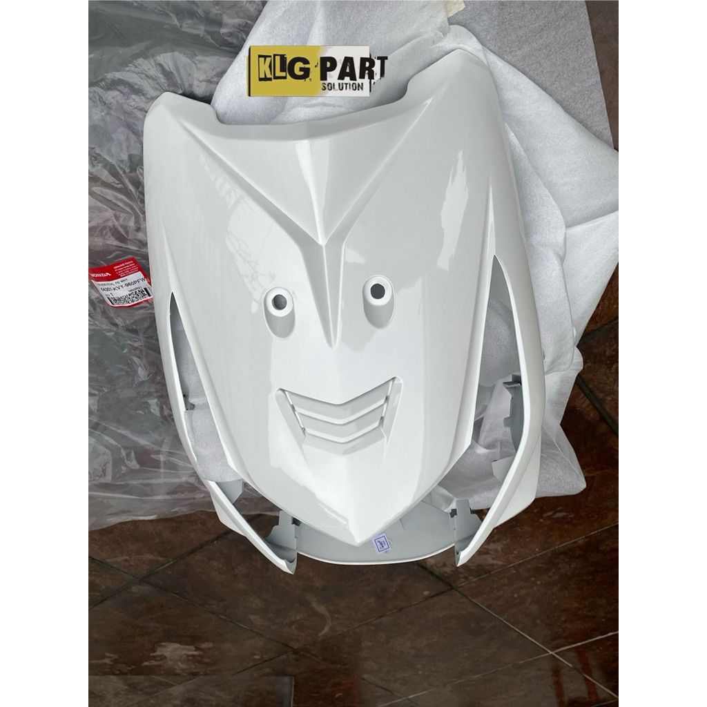 Panel Dasi Tameng Lampu Depan Beat Karbu Lama Putih Original Honda AHM 64301-KVY-960PFW