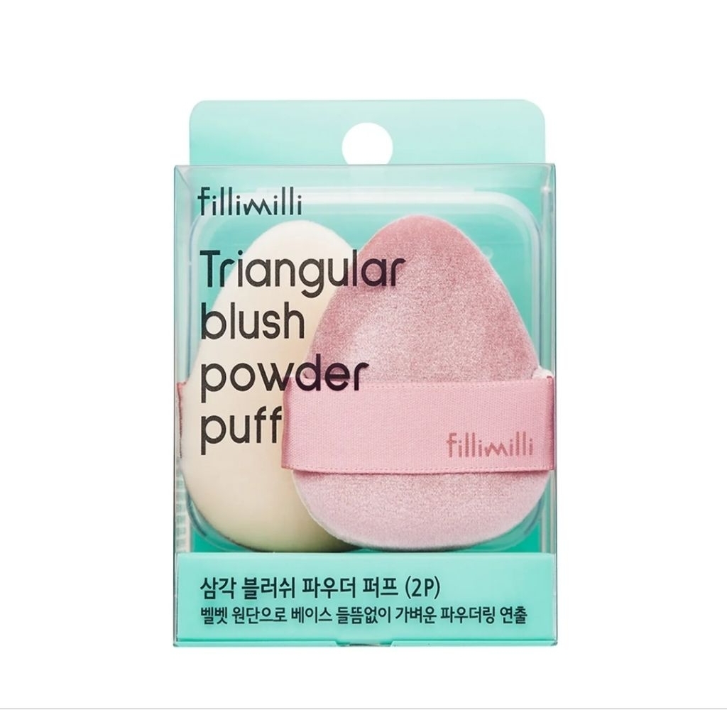 Fillimilli Triangular Blush Powder Puff Set (2p) + Case Sponge Make up