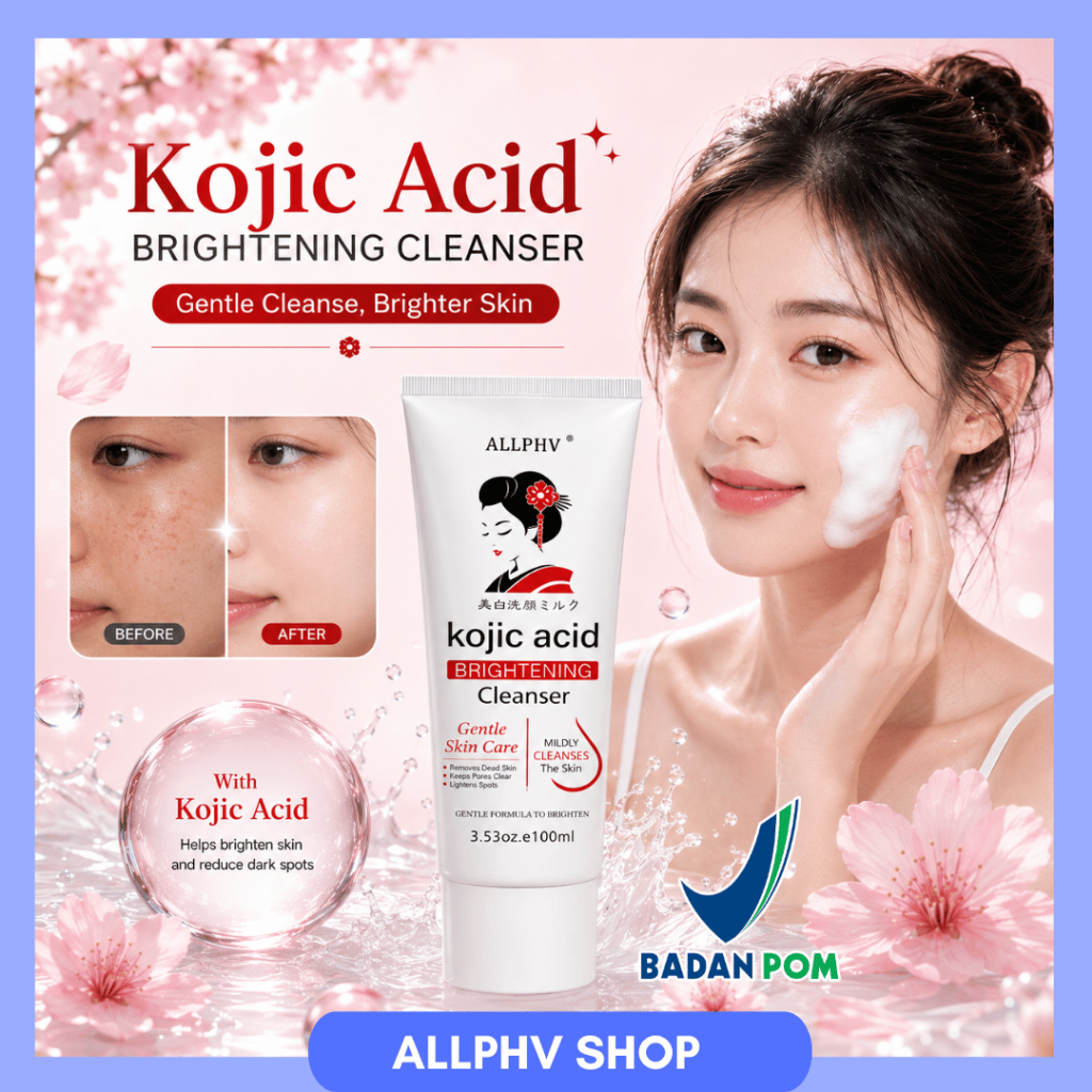 Allphv Kojic Acid Brightening Cleanser 100ml Sabun Cuci Muka Pencerah untuk Kulit Kusam