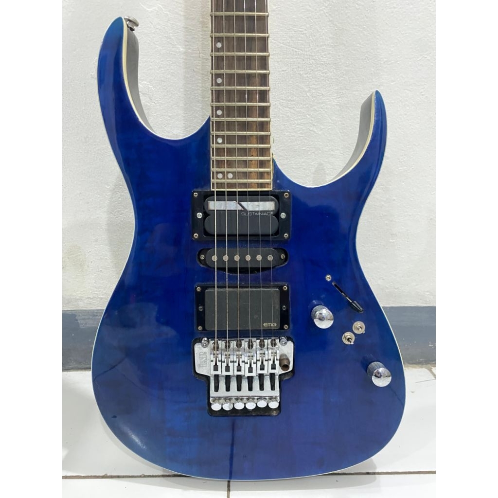 gitar ibanez premium pickup bridge emg 81 aktif,pickup neck sustaniac aktif,pickup middle tengah baw