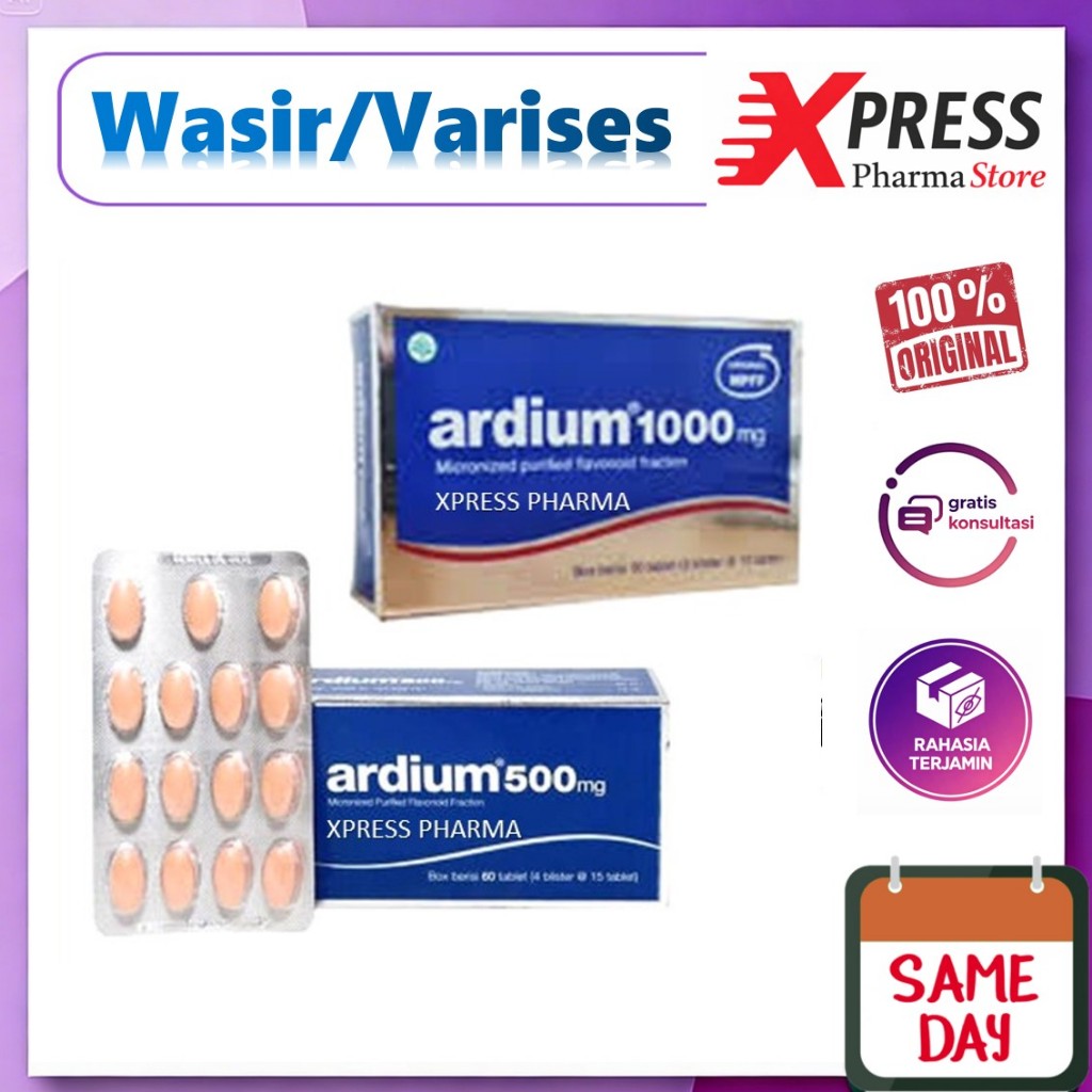 XPRESS  ORI Per Tablet Ardium 500 1000 mg 100% Obat Wasir / Varises Ecer Tablet