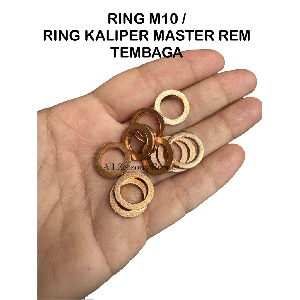 RING TEMBAGA M10 / RING KALIPER MASTER REM 10mm BAUT 14 TEBAL 1.2MM