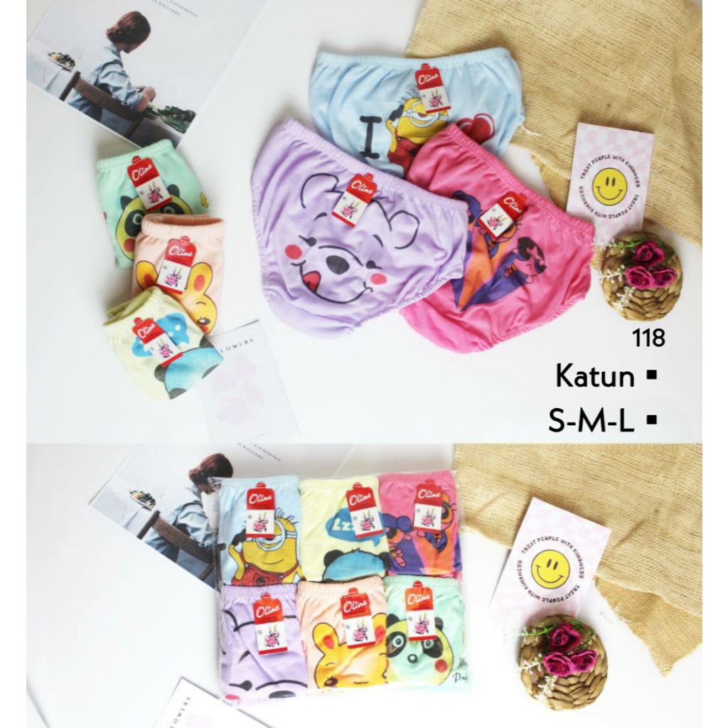 RVC75 - Celana Dalam Sempak Anak Perempuan S M L CD Brief Katun Anak Cewek Pakaian Dalam Anak Underw