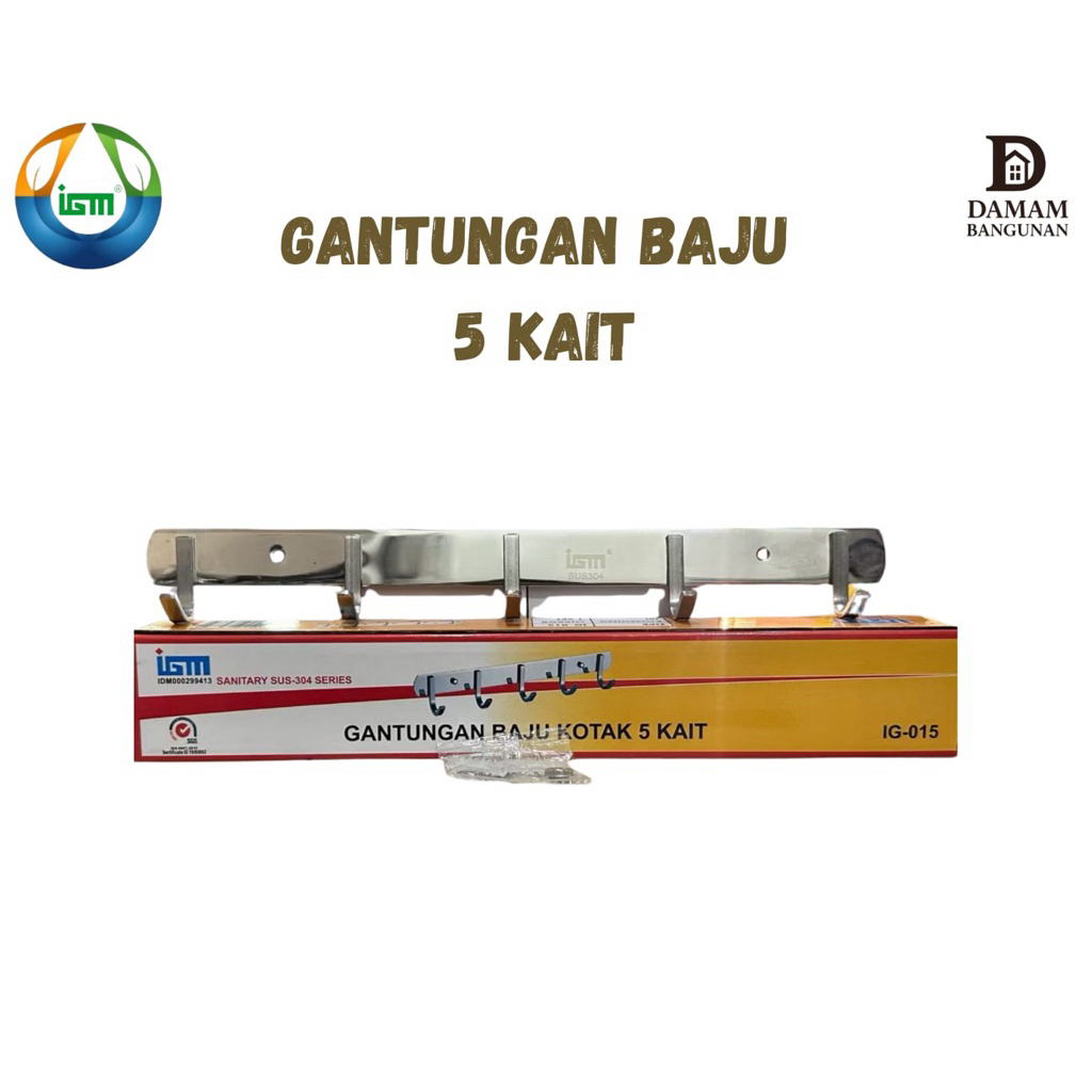 Gantungan baju 5Kait Stainless SUS304 IGM