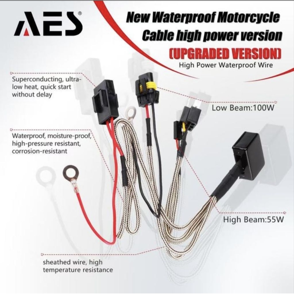 Kabel Relay Set Biled AES PREMIUM Wiring Biled 100 Watt Motor