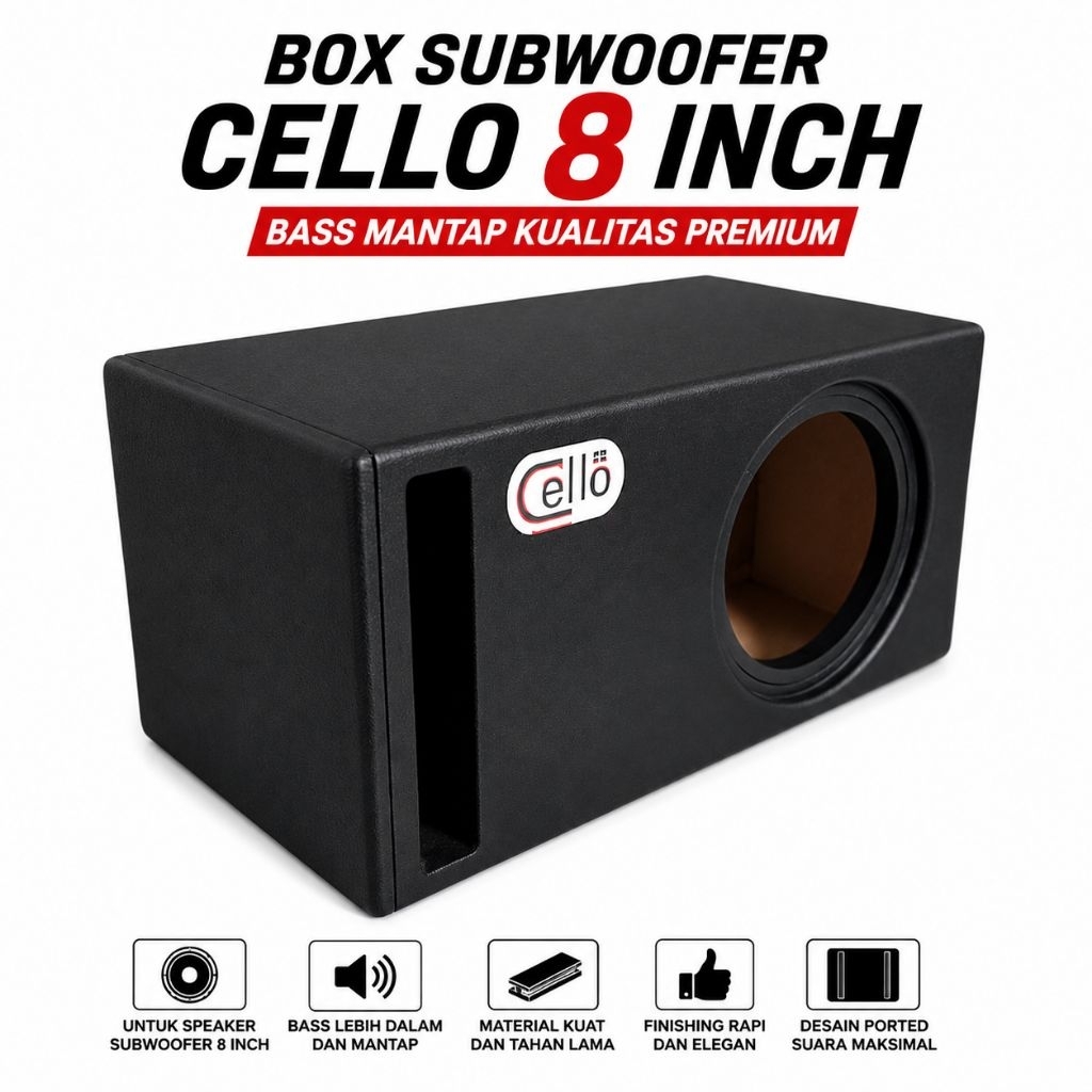 BOX SUBWOOFER CELLO 8 10 INCH W8XL W8KII W8E BOX SLOT 8 10 INCH