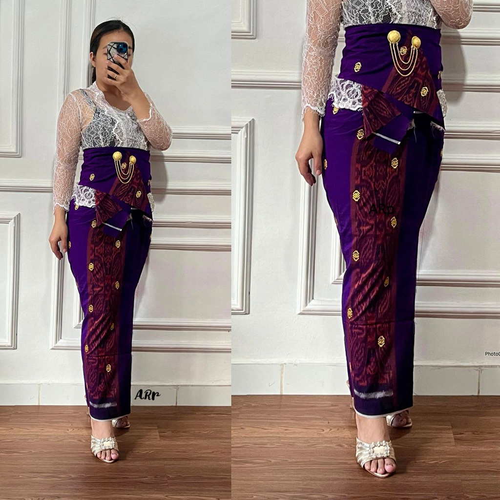 Kamen endek tenun dobol set selendang
