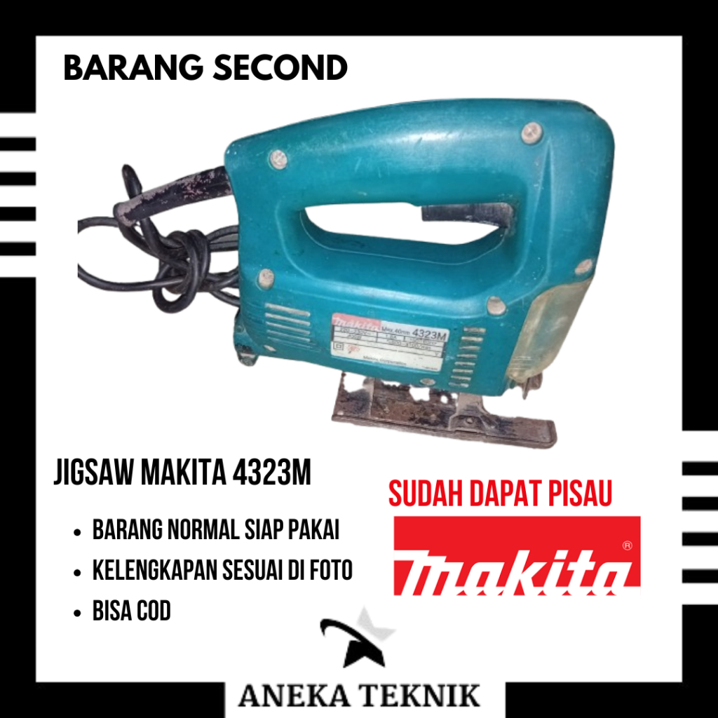 MAKITA 4323 M Mesin Gergaji Kayu Ukir Jigsaw Gergaji Triplek Potong Kayu Listrik Jig Saw 4323M