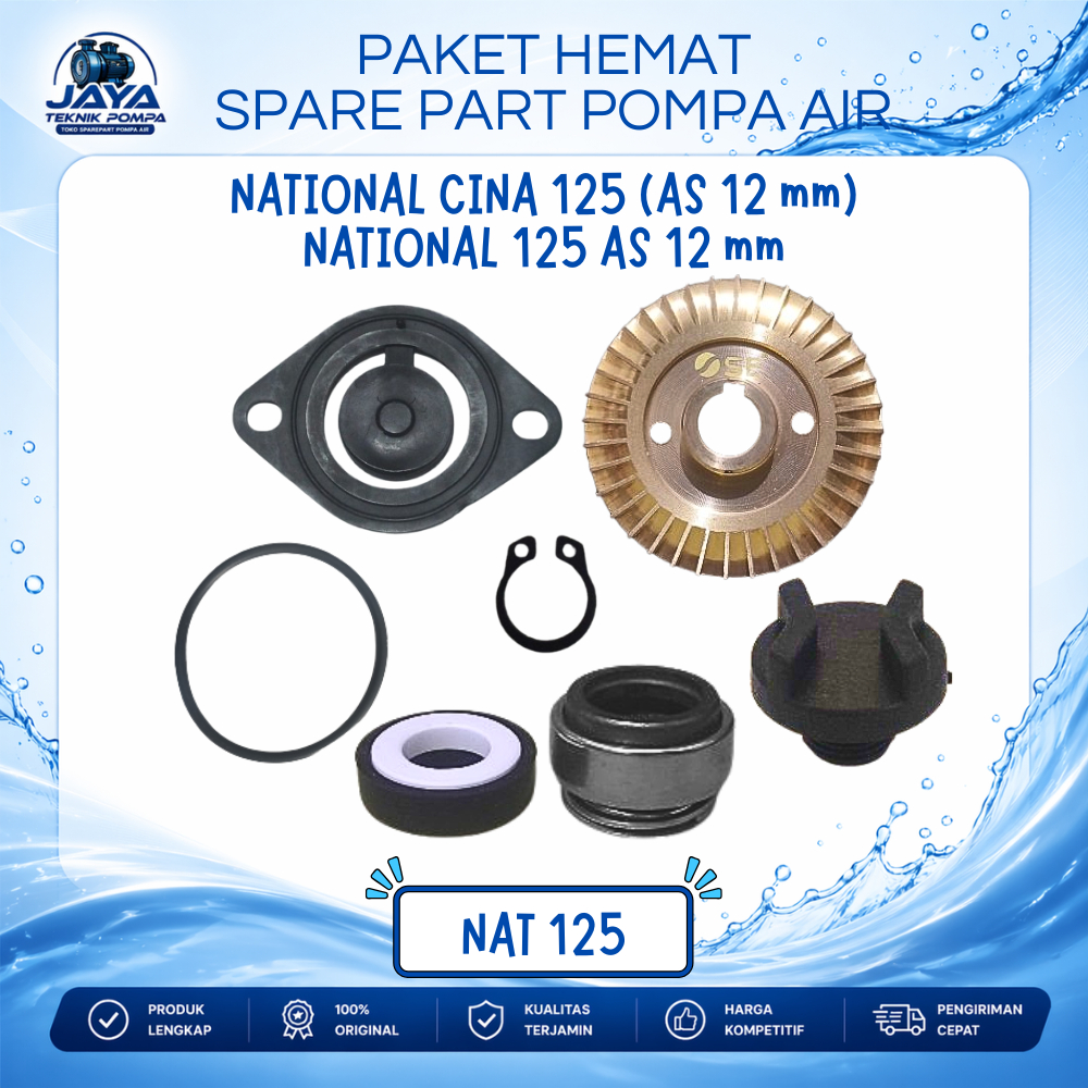 Spare Part Pompa Air National 125 Universal As 12 mm - PAKET HEMAT