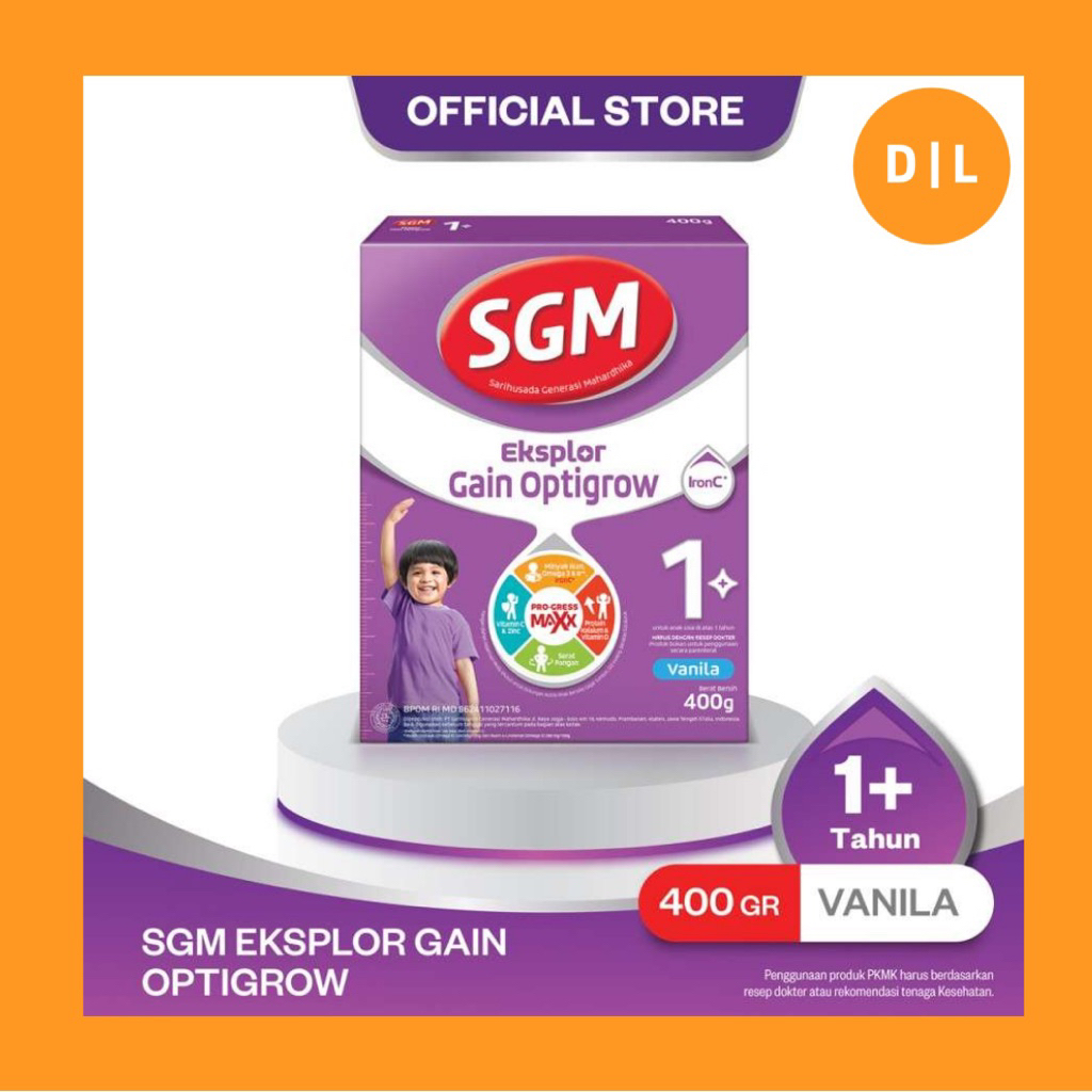 SGM EKSPLOR GAIN OPTIGROW 1+ 400gr / SUSU PERTUMBUHAN SGM UNGU 400 gr