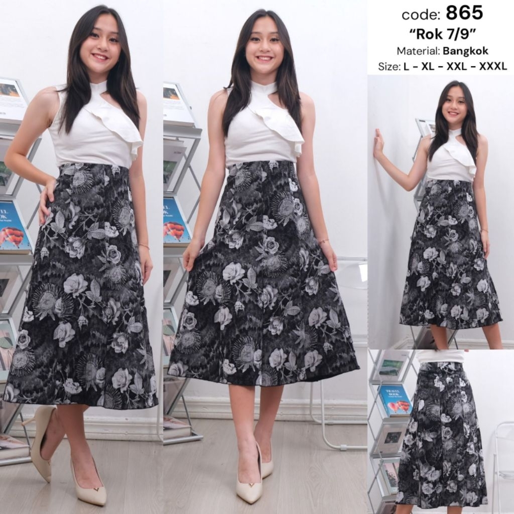 Rok bangkok CH22108 Pecah 8 Bahan kaos premium tebal lembut