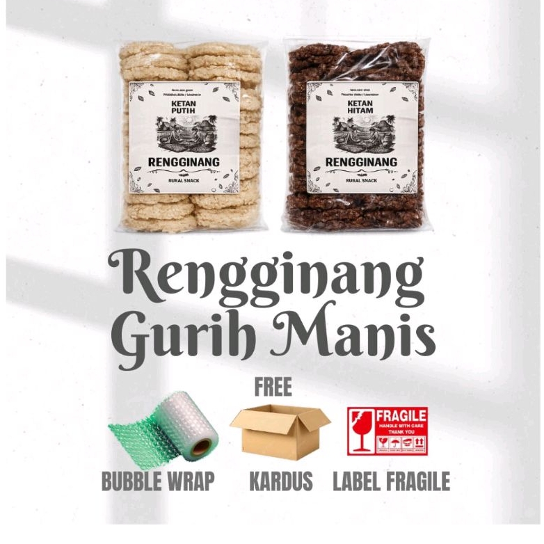 Rengginang Ketan Asli Solo 1 Kg Mentah – Gurih Manis Original Camilan Tradisional Khas Ndeso