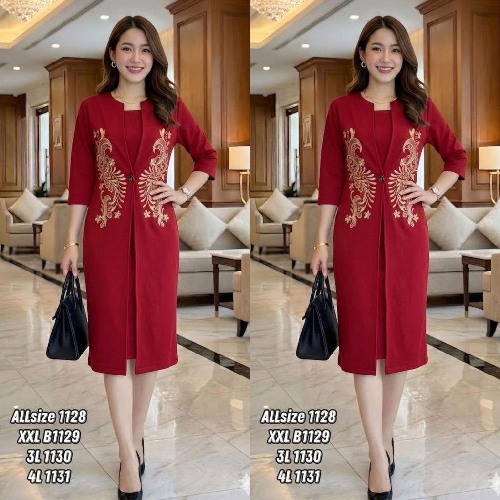 DRESS SCUBA PANJANG ROMPI LEPAS