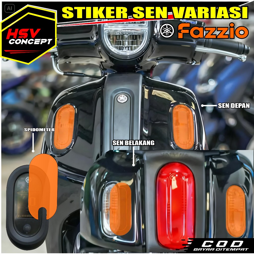 STIKER SEN FAZIO DEPAN BELAKANG & SPIDOMETER ANTI GORES VARIASI