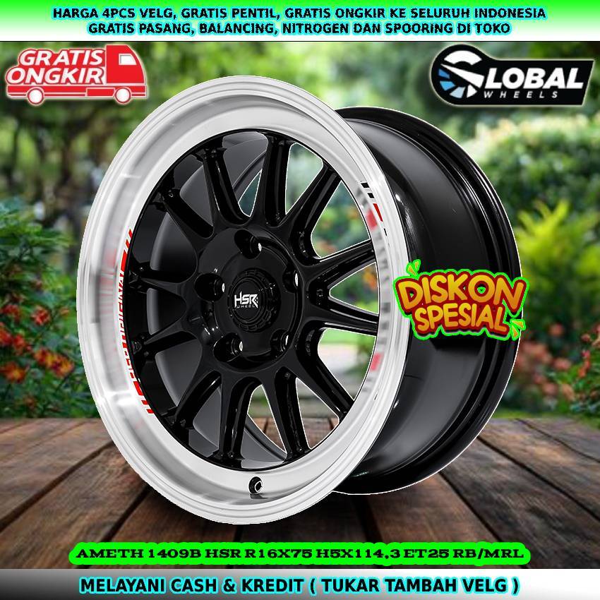 Velg hsr R16 untuk mobil Innova| Rush| CHR| Ertiga| Xtrail| Juke| dll velg hsr ameth R16