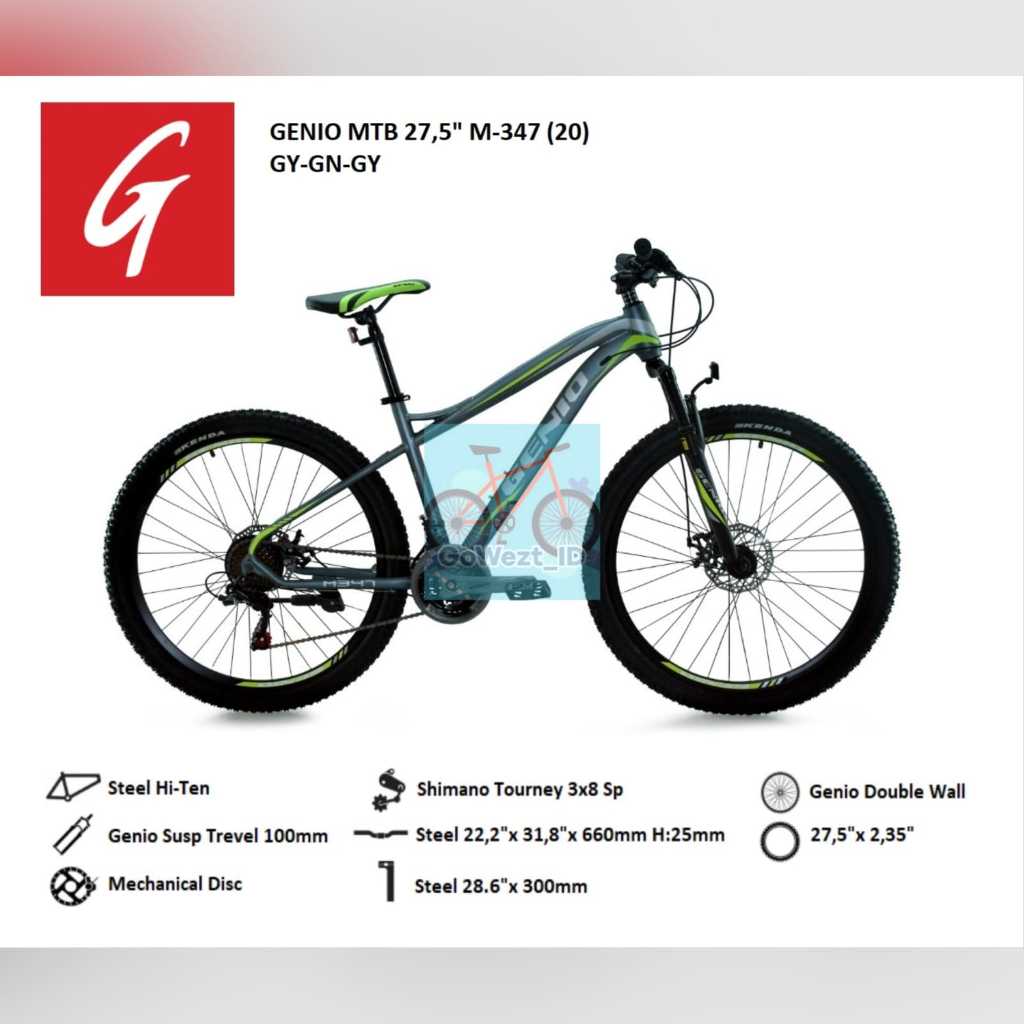 Sepeda Gunung MTB Ukuran 27.5 Genio M-347 | High Quality