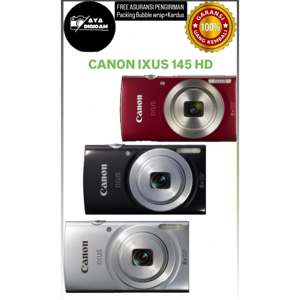 KAMERA CANON IXUS 145 KAMERA POCKET HITAM DIGICAM DIGICAM-SLIM