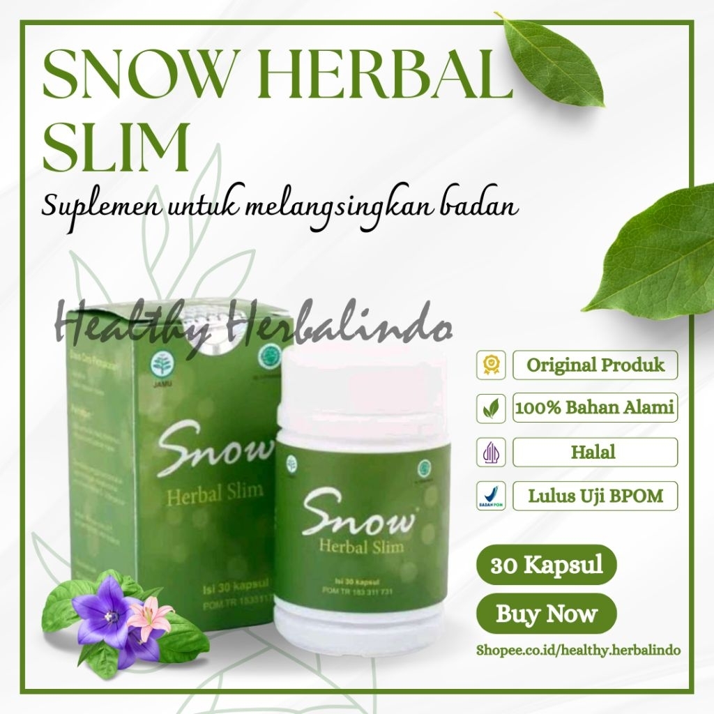 Snow Herbal Slim Asli Original BPOM Obat Diet Pelangsing Badan Herbal Super Cepat