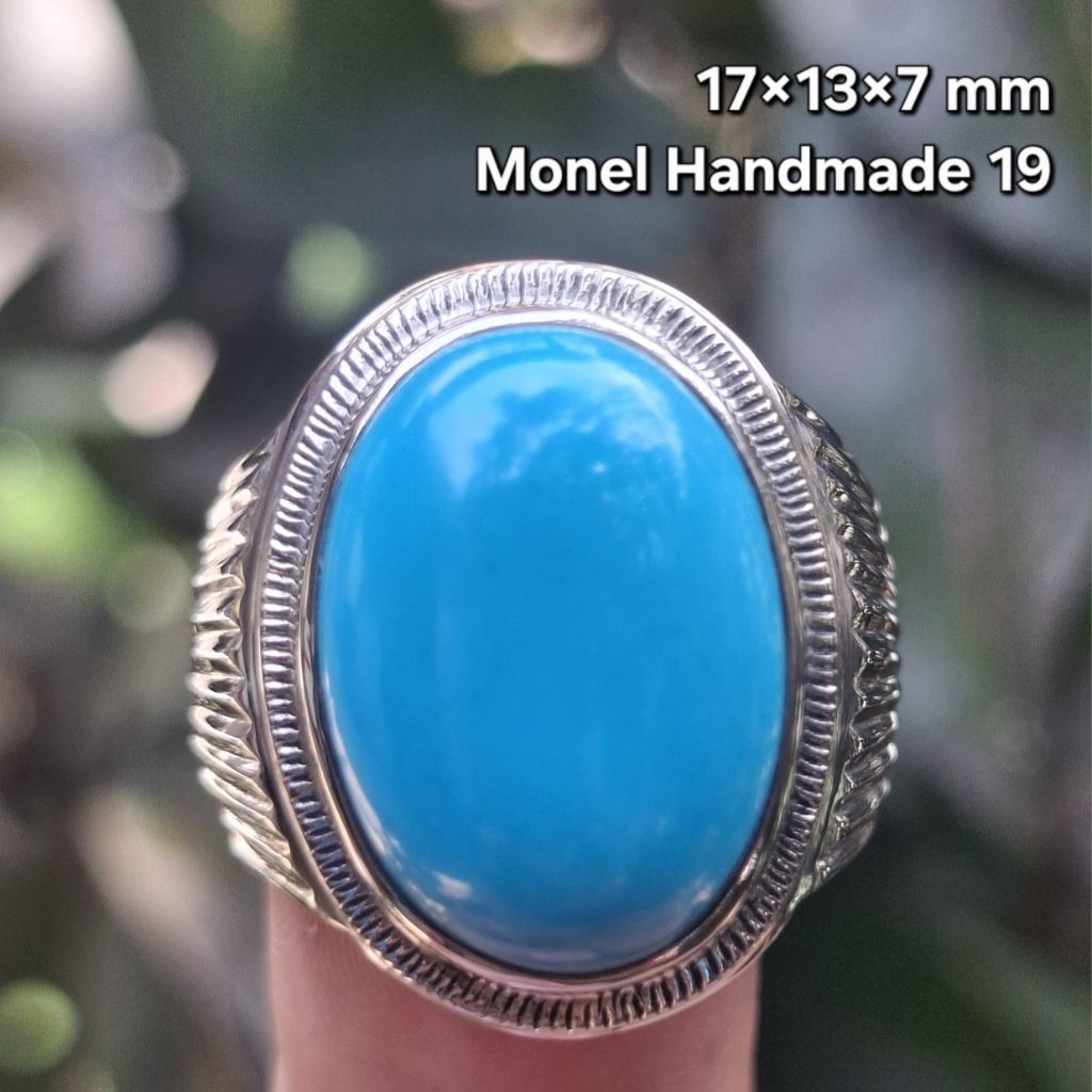 Pirus Persia Biru Polos Ring Monel HM Tulungagung