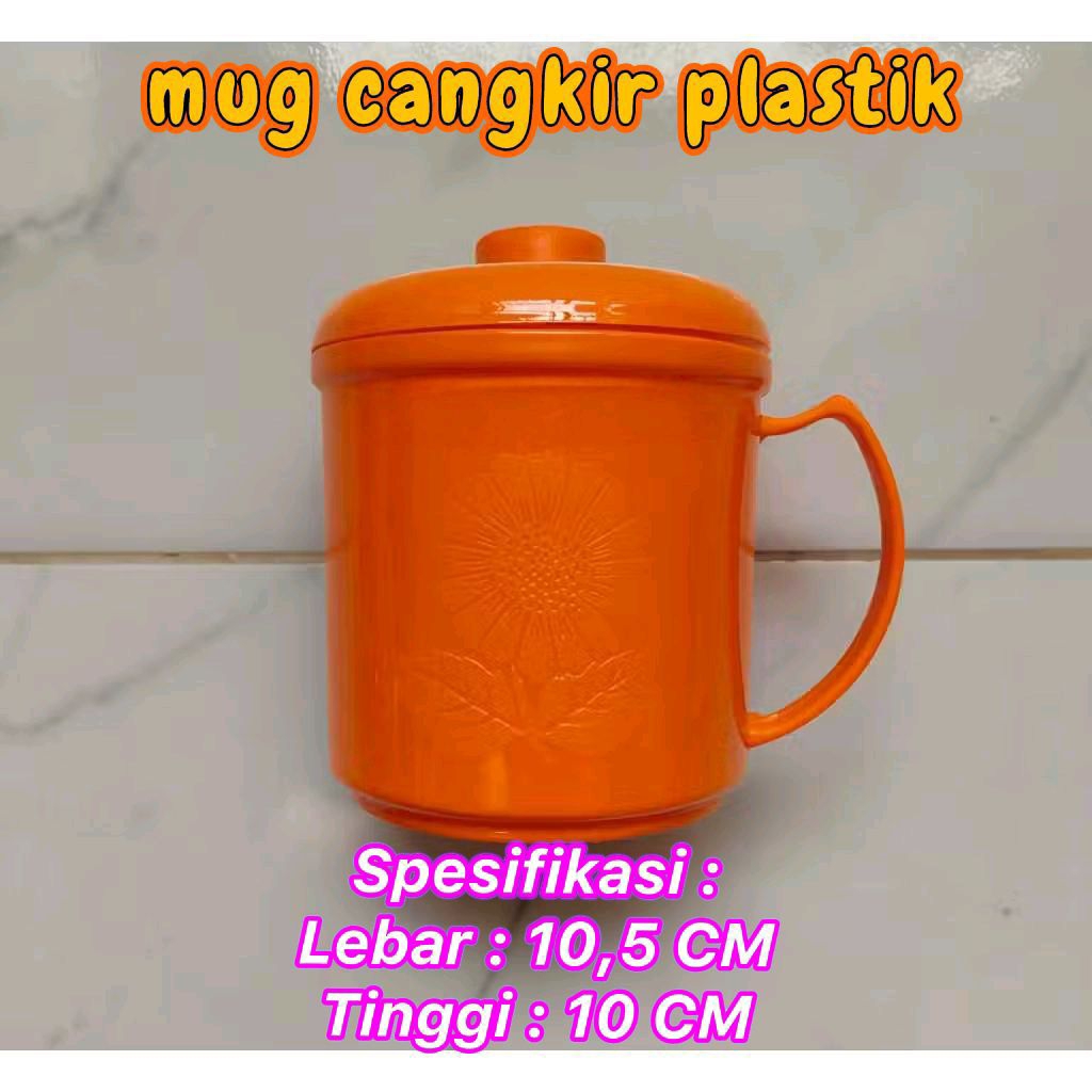 mug hero plastik plus tutup / cangkir plastik / gelas plastik / mug plastik besar (1pcs)