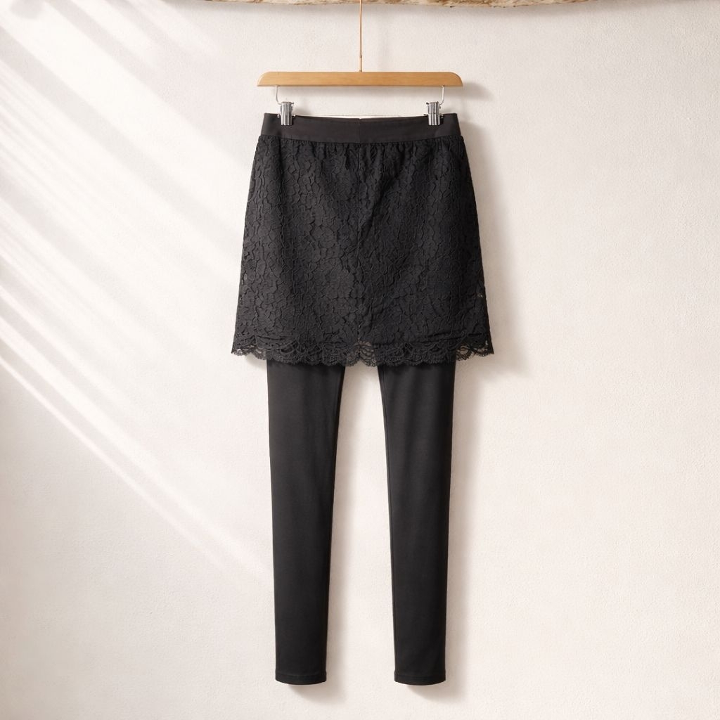 Rok Lace Brokat Hitam Premium Import – High Waist Stretch Sisa Butik