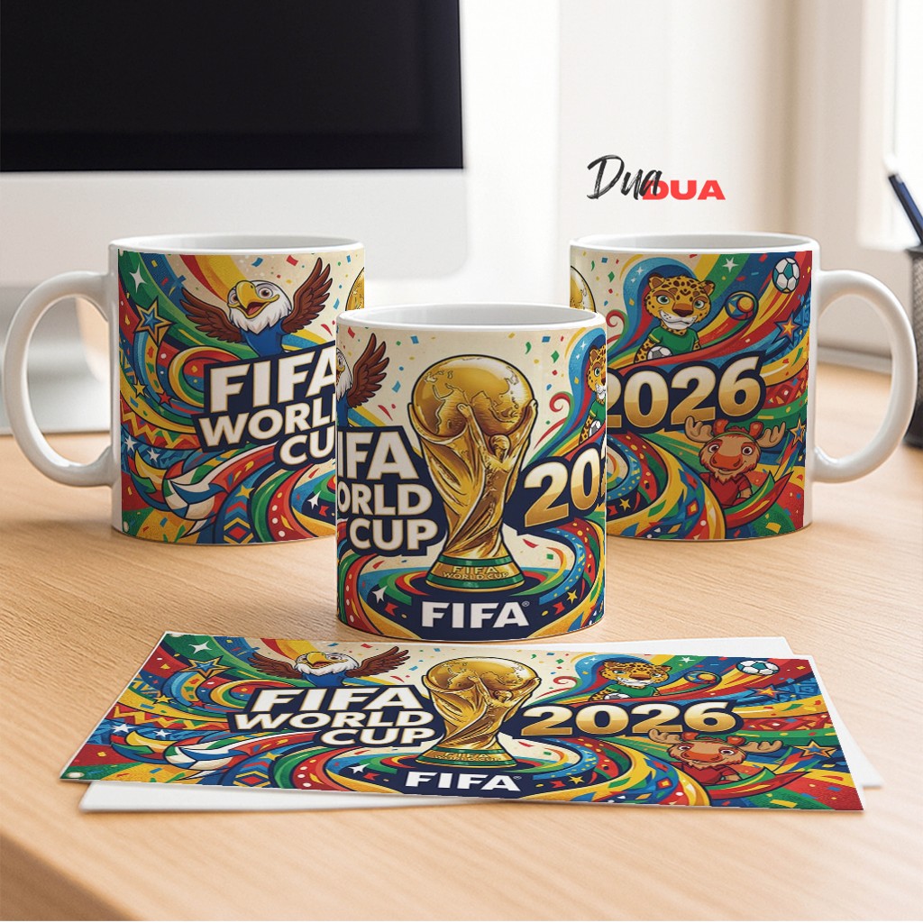 Mug Piala Dunia Souvenir Mug Cangkir Custom Fifa World Cup 2026 North America USA Thropy Desain Prem