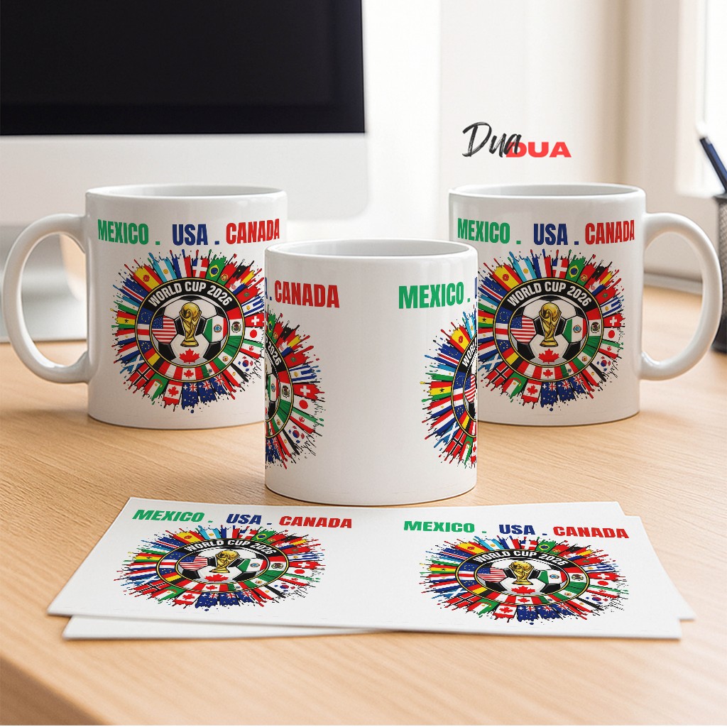 Mug Piala Dunia Souvenir Mug Cangkir Custom Fifa World Cup 2026 North America USA Thropy Desain Prem