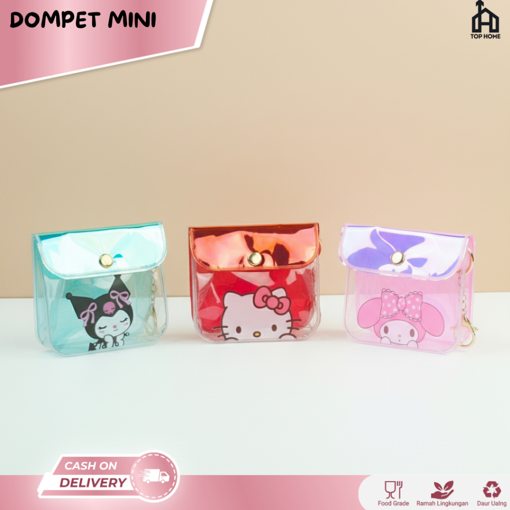 Dompet Pouch PVC Hologram Transparant / Dompet Kartu Mini Aesthetic/ Pouch Make Up Minimalis
