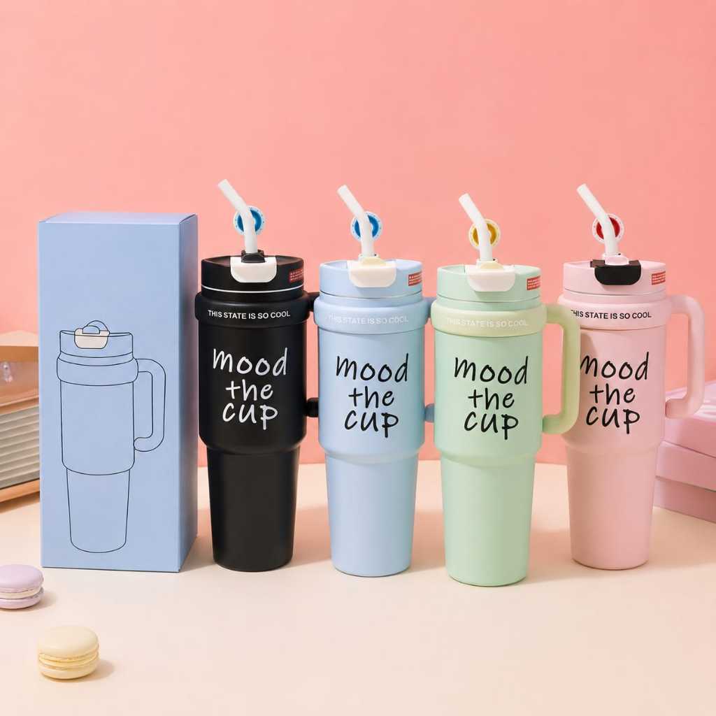 Tumbler Stainless Steel Mood The Cup berkapasitas 900ML / Termos Stenlis gagang 900ml