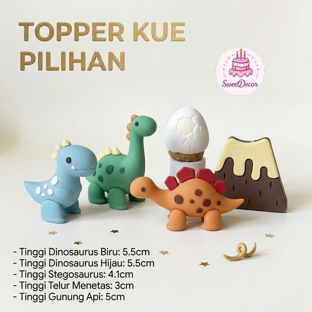 Topper Dinosaurus/Hiasan Kue Ultah Anak/Jurasic