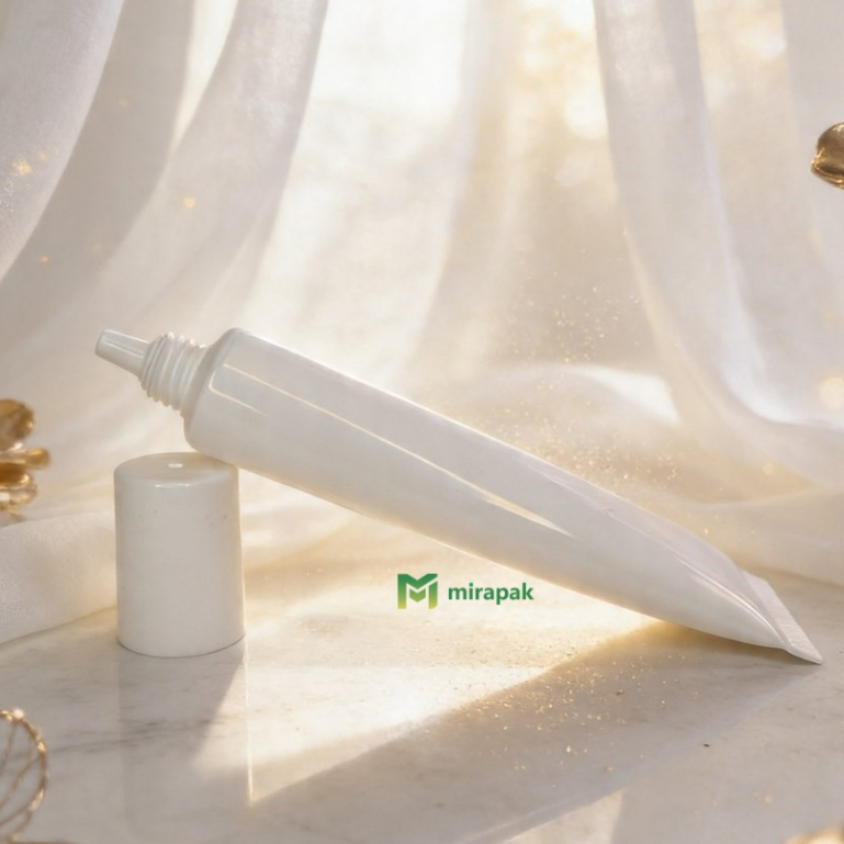 BOTOL TUBE 15ML PUTIH - TUTUP PUTIH INNER RUNCING / BOTOL SUNSCREEN TRAVEL SIZE / TUBE KOSONG KEMASA