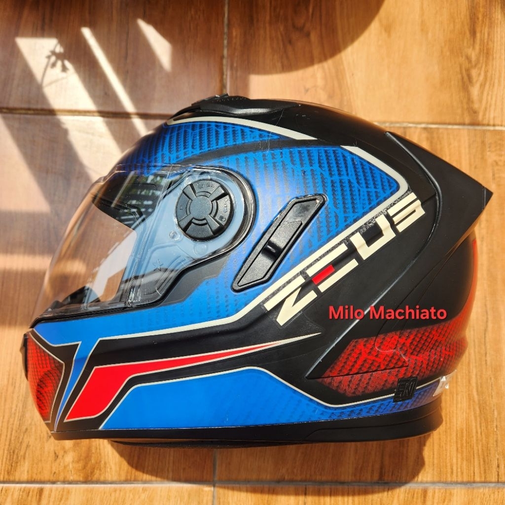 Helm Zeus Zs 813 size XL Black Blue Red Matte SECOND