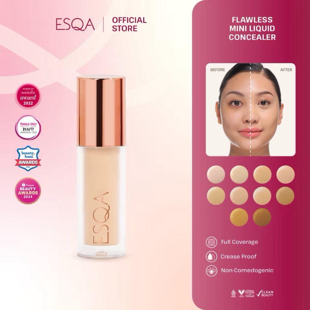 ESQA Flawless Liquid Mini Concealer/Concealer Esqa Custard Only