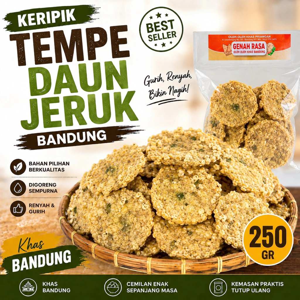 Keripik Tempe Daun Jeruk 250 g
