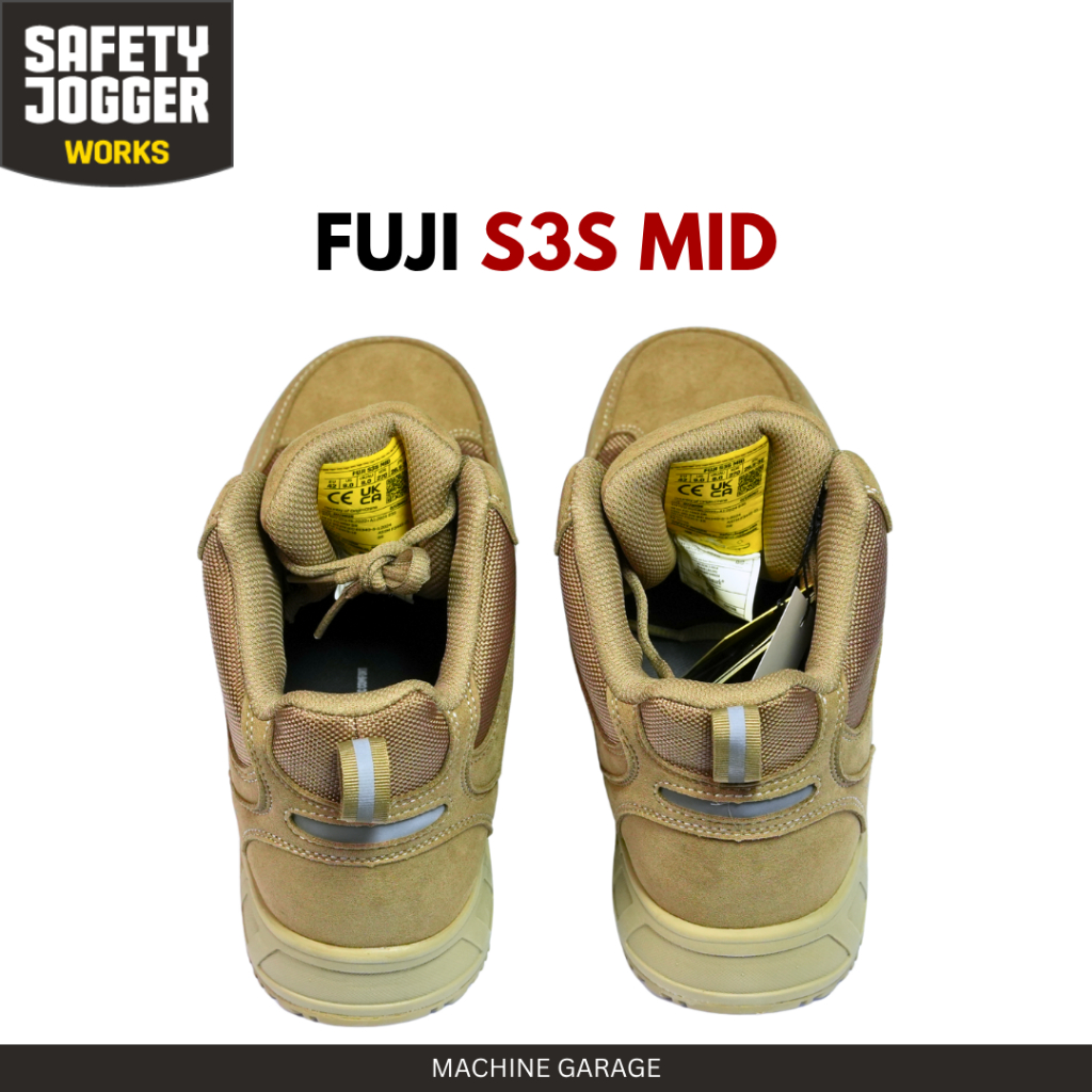 Safety Jogger Fuji S3S MID Taupe Sepatu Kerja Proyek Ringan Anti Selip Tahan Air ESD-certified Bernapas Pelindung Jari Kaki