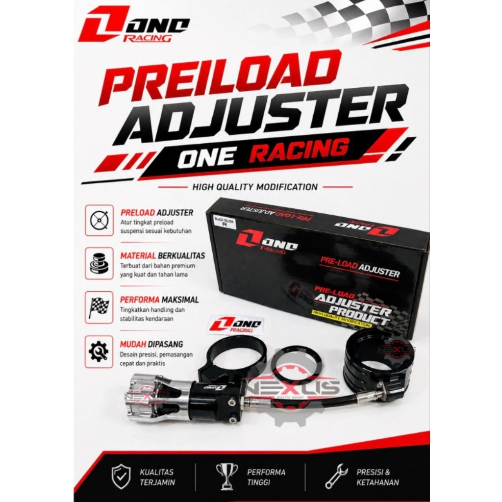 ONE RACING Preload Adjuster Shockbreaker tabung atas/ tabung bawah Universal setelan Per Shockbreake