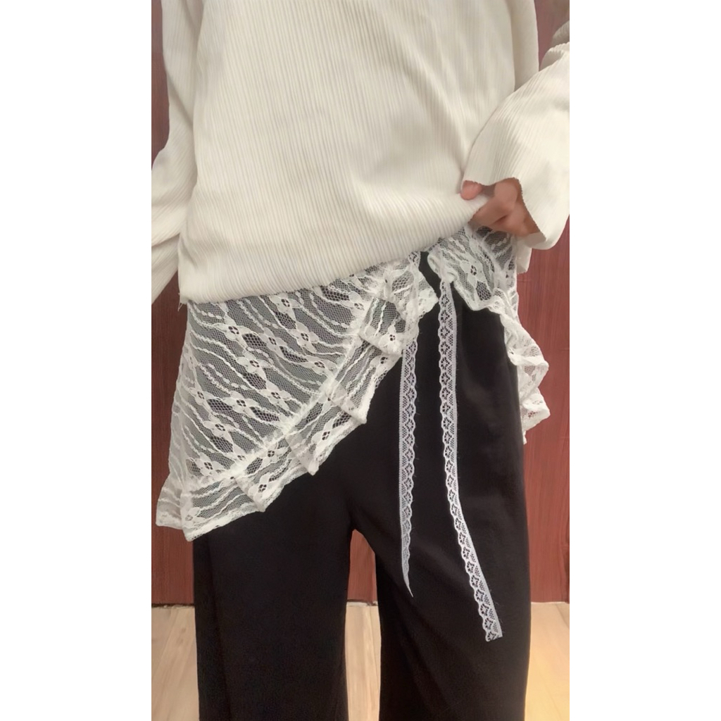Rok Korean Lace Skirt Wrap Skirt Layering Rok Lace Wraping